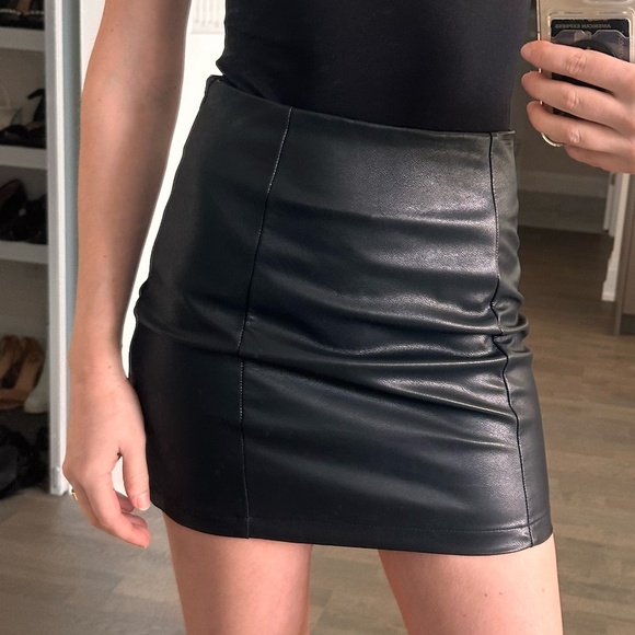 Faux Leather Skirt - Picture 2 of 5